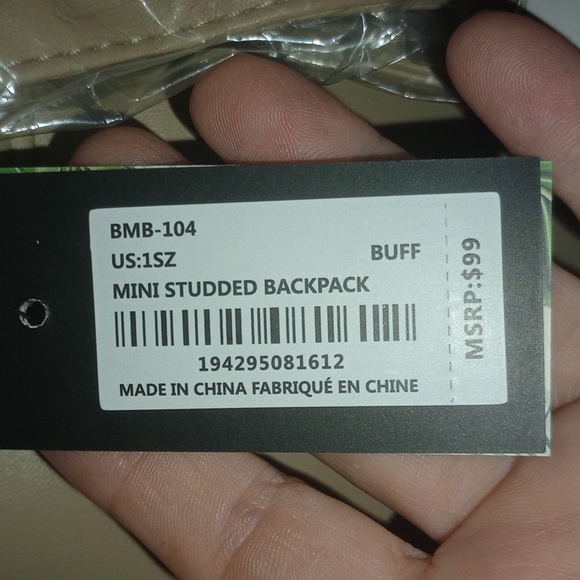 Beige Quilted Backpack - Picture 3 of 6